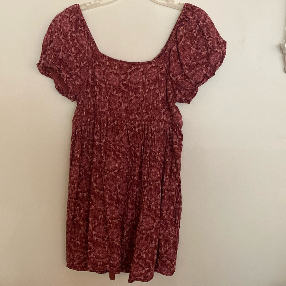 American Eagle puff sleeve floral baby doll dress medium